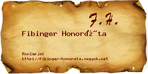 Fibinger Honoráta névjegykártya